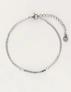 My Jewellery Bracelet double chain square cubes MJ09723