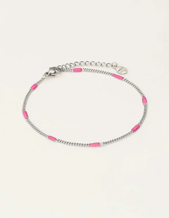 My Jewellery Bracelet fine chain emaille pink MJ09664