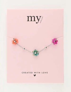 My Jewellery Bracelet flowers green pink MJ10056