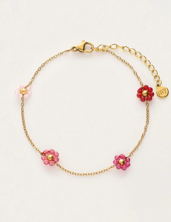 My Jewellery Bracelet flowers pink red MJ12214