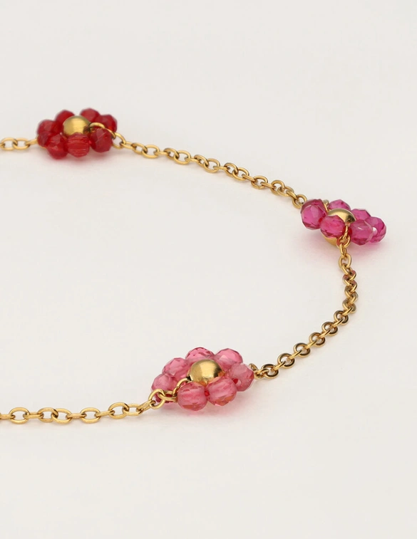 My Jewellery Bracelet flowers pink red MJ12214