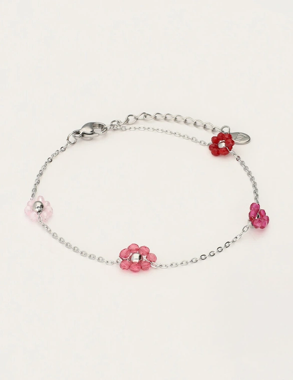 My Jewellery Bracelet flowers pink red MJ12214