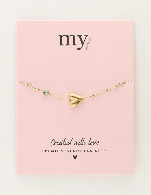 My Jewellery Bracelet horizontal heart strass MJ12072