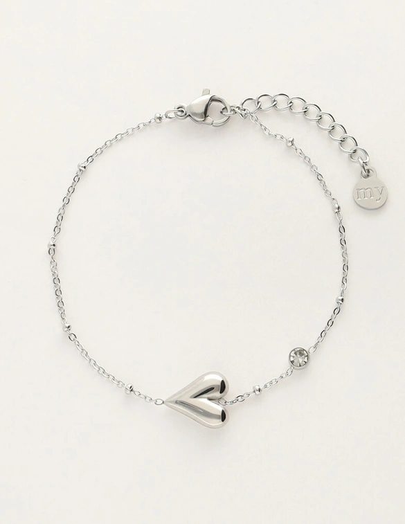 My Jewellery Bracelet horizontal heart strass MJ12072