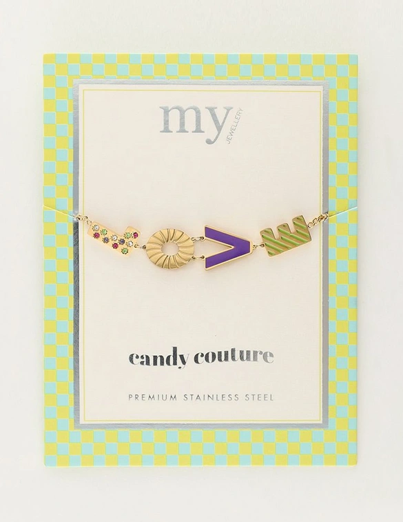 My Jewellery Bracelet letters love purple MJ10192