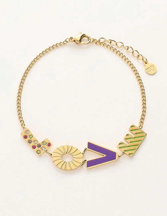 My Jewellery Bracelet letters love purple MJ10192