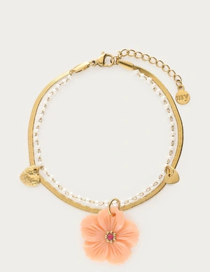 My Jewellery Bracelet pearl chain peach shell MJ13778