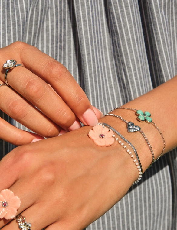 My Jewellery Bracelet pearl chain peach shell MJ13778