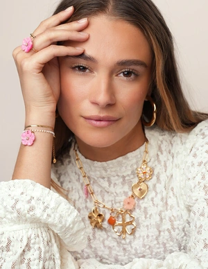 My Jewellery Bracelet pearl chain pink shell MJ13777