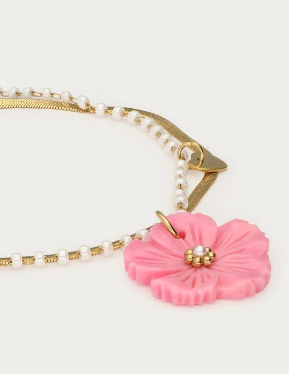 My Jewellery Bracelet pearl chain pink shell MJ13777