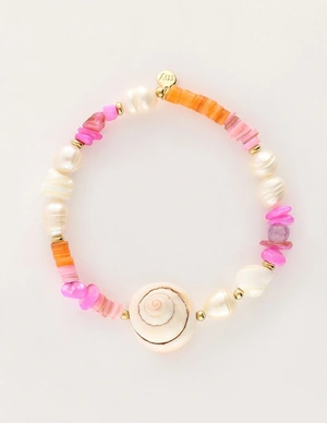 My Jewellery Bracelet pearl shells pink orange MJ10980