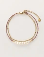 My Jewellery Bracelet pink cord pearls MJ11056