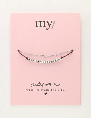 My Jewellery Bracelet purple cord dots star MJ11054