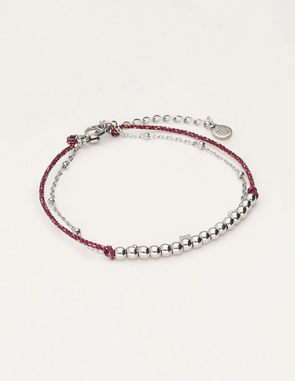 My Jewellery Bracelet purple cord dots star MJ11054
