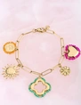 My Jewellery Bracelet stmt beaded charms clover MJ12618