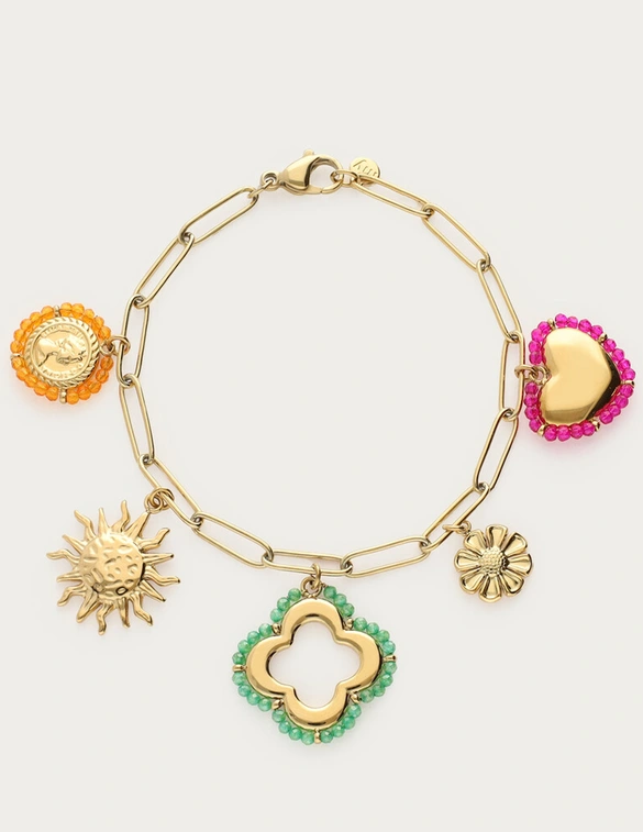 My Jewellery Bracelet stmt beaded charms clover MJ12618