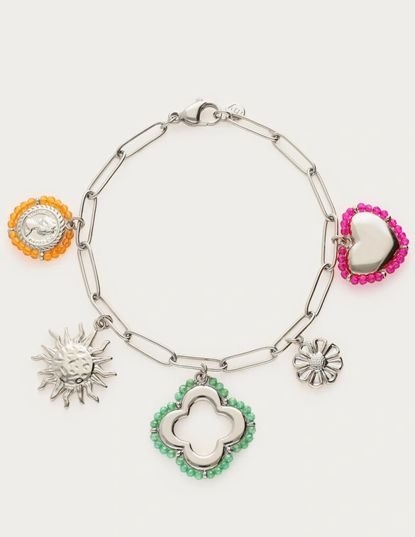 My Jewellery Bracelet stmt beaded charms clover MJ12618