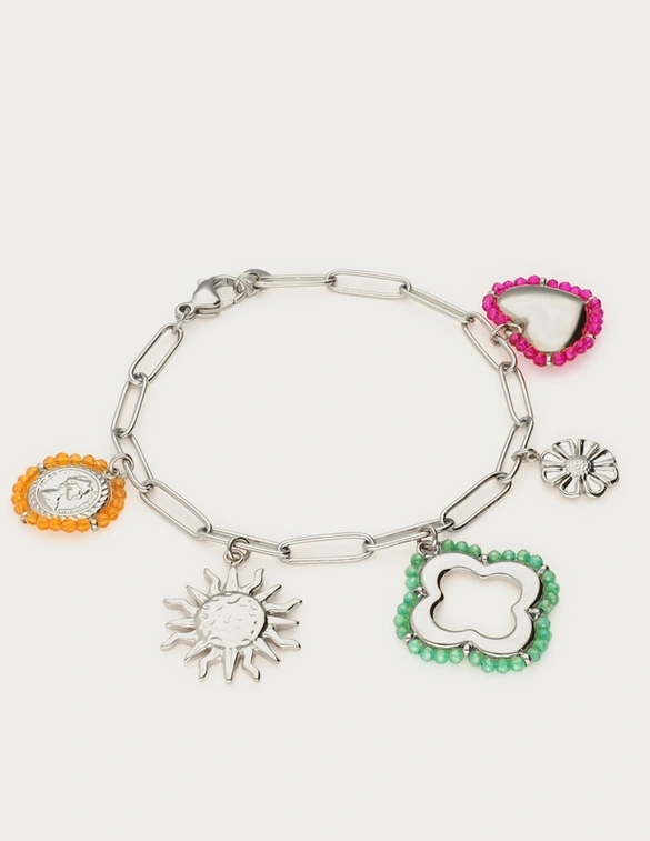 My Jewellery Bracelet stmt beaded charms clover MJ12618