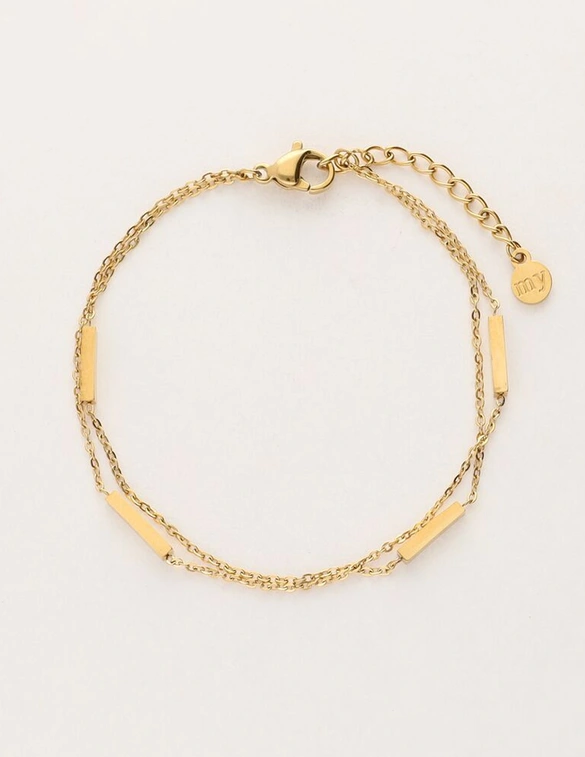 My Jewellery Bracelet with 2 chains and bar MJ11101
