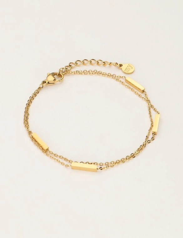 My Jewellery Bracelet with 2 chains and bar MJ11101