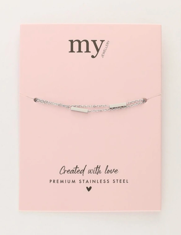 My Jewellery Bracelet with 2 chains and bar MJ11101
