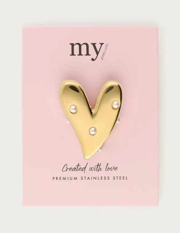 My Jewellery Broche pearl heart MJ13587