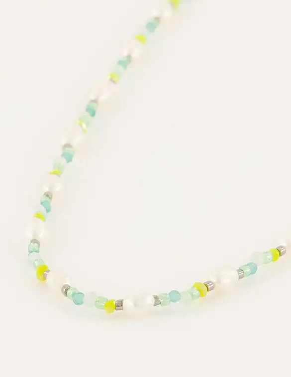 My Jewellery Candy necklace with blue beads and pearls MJ06551