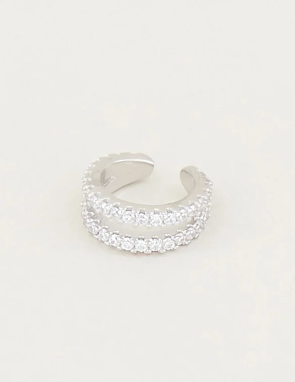 My Jewellery Ear cuff dubbele ring strass MJ02665