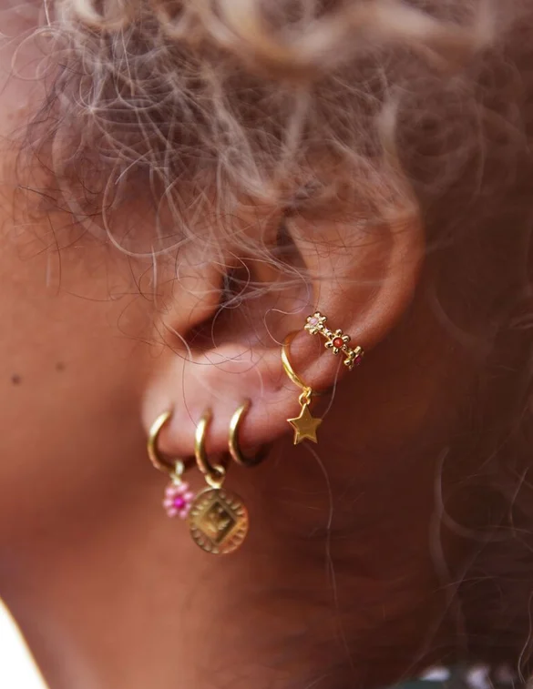 My Jewellery Ear cuff vier bloemetjes MJ03927