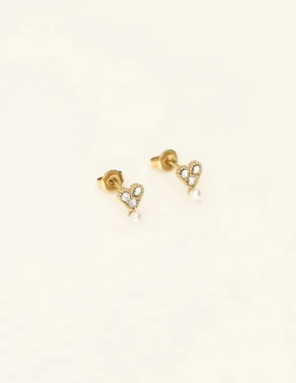 My Jewellery Ear studs heart & pearl MJ08530
