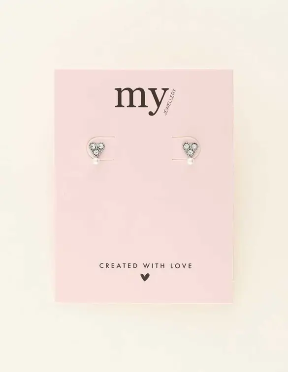 My Jewellery Ear studs heart & pearl MJ08530