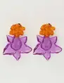 My Jewellery Earring 2 purple flowers plastic MJ10502