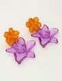 My Jewellery Earring 2 purple flowers plastic MJ10502