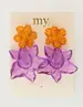 My Jewellery Earring 2 purple flowers plastic MJ10502