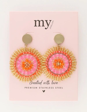 My Jewellery Earring beads coral purple MJ11109
