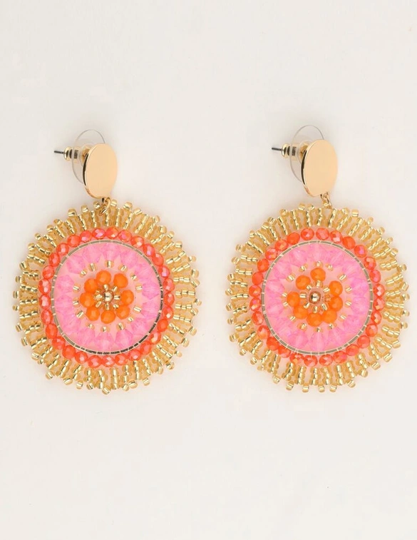 My Jewellery Earring beads coral purple MJ11109