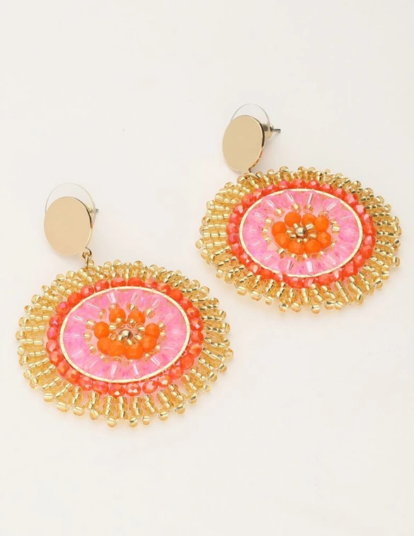 My Jewellery Earring beads coral purple MJ11109