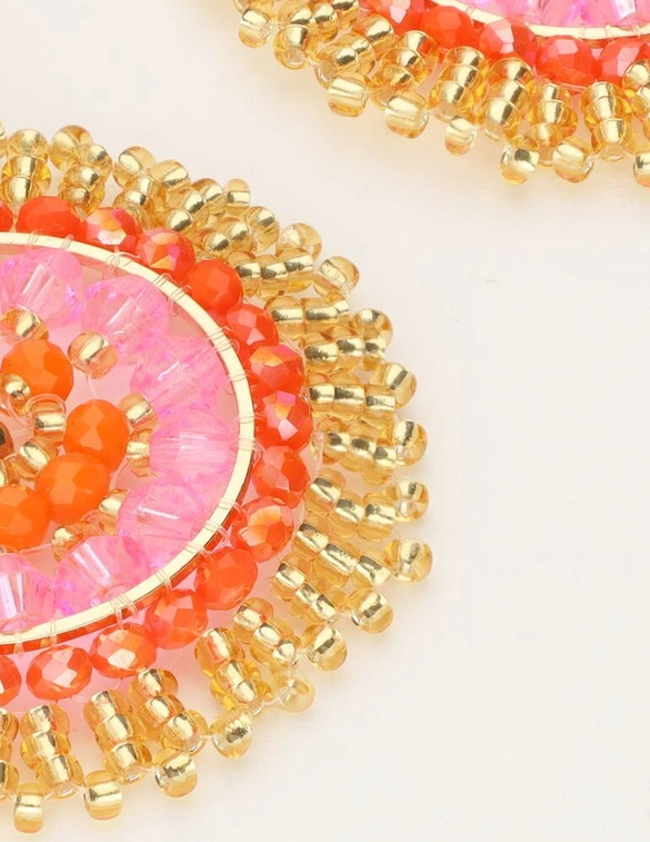 My Jewellery Earring beads coral purple MJ11109