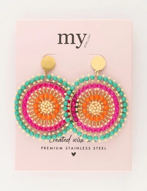 My Jewellery Earring beads green purple MJ11108