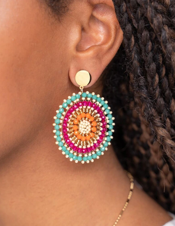 My Jewellery Earring beads green purple MJ11108