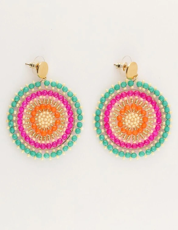 My Jewellery Earring beads green purple MJ11108