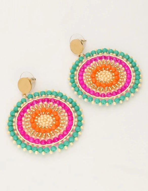 My Jewellery Earring beads green purple MJ11108