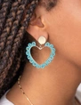 My Jewellery Earring beads heart blue MJ11106