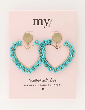 My Jewellery Earring beads heart blue MJ11106