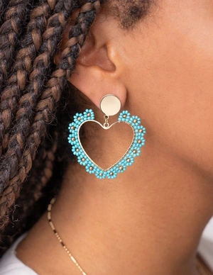 My Jewellery Earring beads heart blue MJ11106