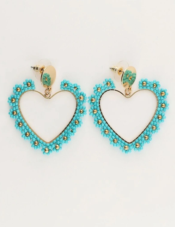 My Jewellery Earring beads heart blue MJ11106