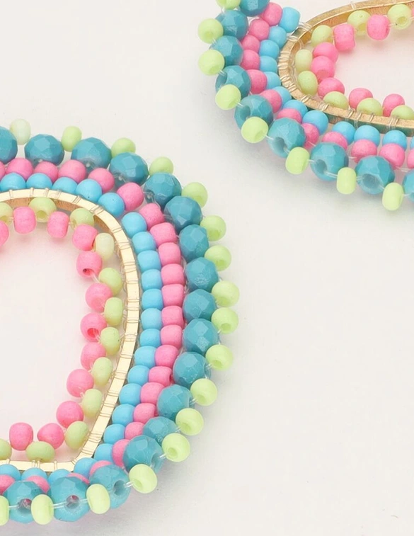 My Jewellery Earring beads heart pink turquoise MJ11105