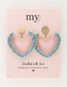 My Jewellery Earring beads heart pink turquoise MJ11105