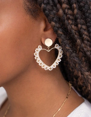 My Jewellery Earring beads heart white MJ11107