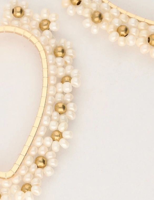 My Jewellery Earring beads heart white MJ11107